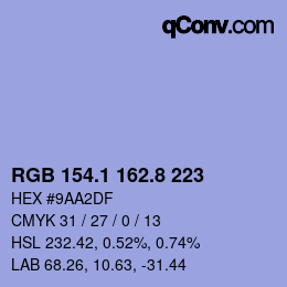 Color code: RGB 154.1 162.8 223 | qconv.com