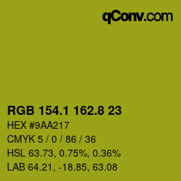 カラーコード: RGB 154.1 162.8 23 | qconv.com