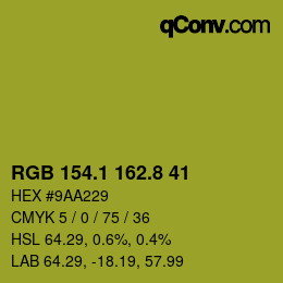 カラーコード: RGB 154.1 162.8 41 | qconv.com