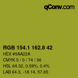 カラーコード: RGB 154.1 162.8 42 | qconv.com