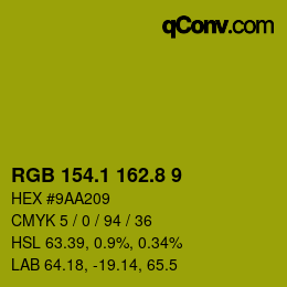 カラーコード: RGB 154.1 162.8 9 | qconv.com