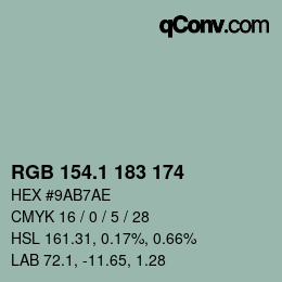 Farbcode: RGB 154.1 183 174 | qconv.com