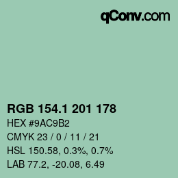 Color code: RGB 154.1 201 178 | qconv.com