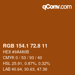 Farbcode: RGB 154.1 72.8 11 | qconv.com