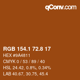 Farbcode: RGB 154.1 72.8 17 | qconv.com