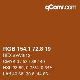 Color code: RGB 154.1 72.8 19 | qconv.com