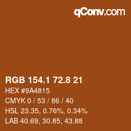 Farbcode: RGB 154.1 72.8 21 | qconv.com