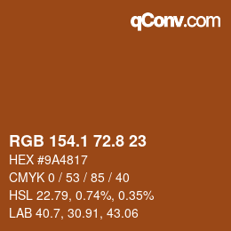 Código de color: RGB 154.1 72.8 23 | qconv.com