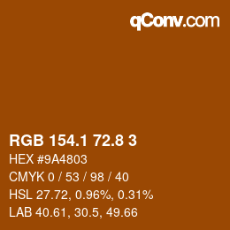 Farbcode: RGB 154.1 72.8 3 | qconv.com