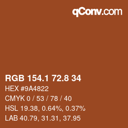 Color code: RGB 154.1 72.8 34 | qconv.com