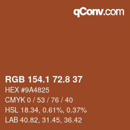 Color code: RGB 154.1 72.8 37 | qconv.com
