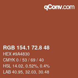 Color code: RGB 154.1 72.8 48 | qconv.com