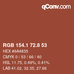 Farbcode: RGB 154.1 72.8 53 | qconv.com
