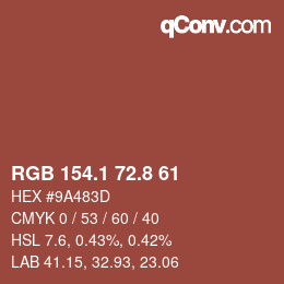 Farbcode: RGB 154.1 72.8 61 | qconv.com
