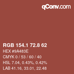 Color code: RGB 154.1 72.8 62 | qconv.com