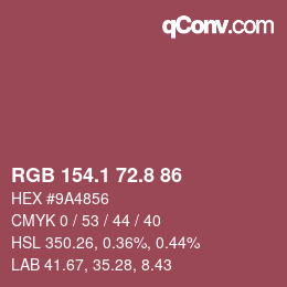 Color code: RGB 154.1 72.8 86 | qconv.com