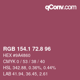 Color code: RGB 154.1 72.8 96 | qconv.com