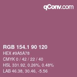 カラーコード: RGB 154.1 90 120 | qconv.com