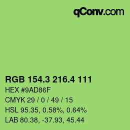 カラーコード: RGB 154.3 216.4 111 | qconv.com