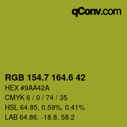 カラーコード: RGB 154.7 164.6 42 | qconv.com