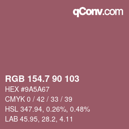 カラーコード: RGB 154.7 90 103 | qconv.com