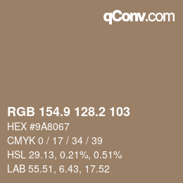 Farbcode: RGB 154.9 128.2 103 | qconv.com