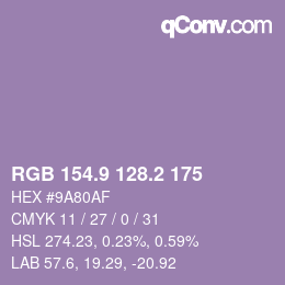 Color code: RGB 154.9 128.2 175 | qconv.com