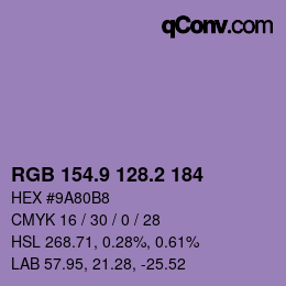 Color code: RGB 154.9 128.2 184 | qconv.com