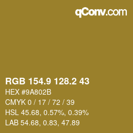 Color code: RGB 154.9 128.2 43 | qconv.com