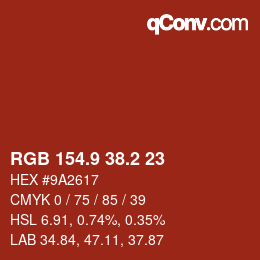 Color code: RGB 154.9 38.2 23 | qconv.com