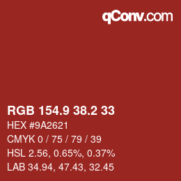 Color code: RGB 154.9 38.2 33 | qconv.com