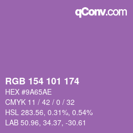 Color code: RGB 154 101 174 | qconv.com