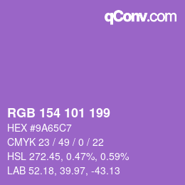 Color code: RGB 154 101 199 | qconv.com