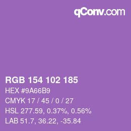 Color code: RGB 154 102 185 | qconv.com