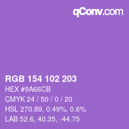 Color code: RGB 154 102 203 | qconv.com