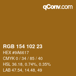 Color code: RGB 154 102 23 | qconv.com