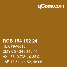 Color code: RGB 154 102 24 | qconv.com