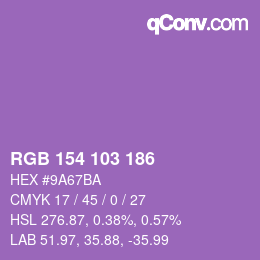 Color code: RGB 154 103 186 | qconv.com