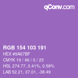 カラーコード: RGB 154 103 191 | qconv.com