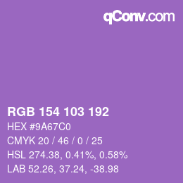 Color code: RGB 154 103 192 | qconv.com