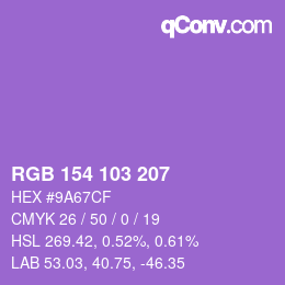Color code: RGB 154 103 207 | qconv.com