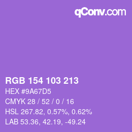 Color code: RGB 154 103 213 | qconv.com