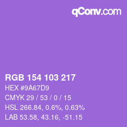 Color code: RGB 154 103 217 | qconv.com