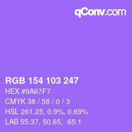 カラーコード: RGB 154 103 247 | qconv.com