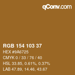 Color code: RGB 154 103 37 | qconv.com