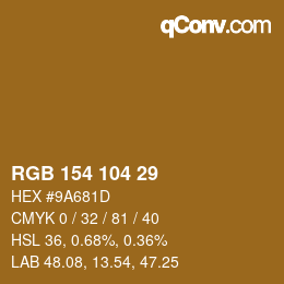 颜色代码: RGB 154 104 29 | qconv.com