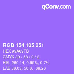 Color code: RGB 154 105 251 | qconv.com