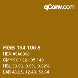 カラーコード: RGB 154 105 8 | qconv.com