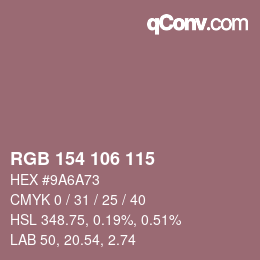 Code couleur: RGB 154 106 115 | qconv.com