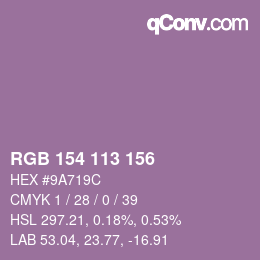 Color code: RGB 154 113 156 | qconv.com